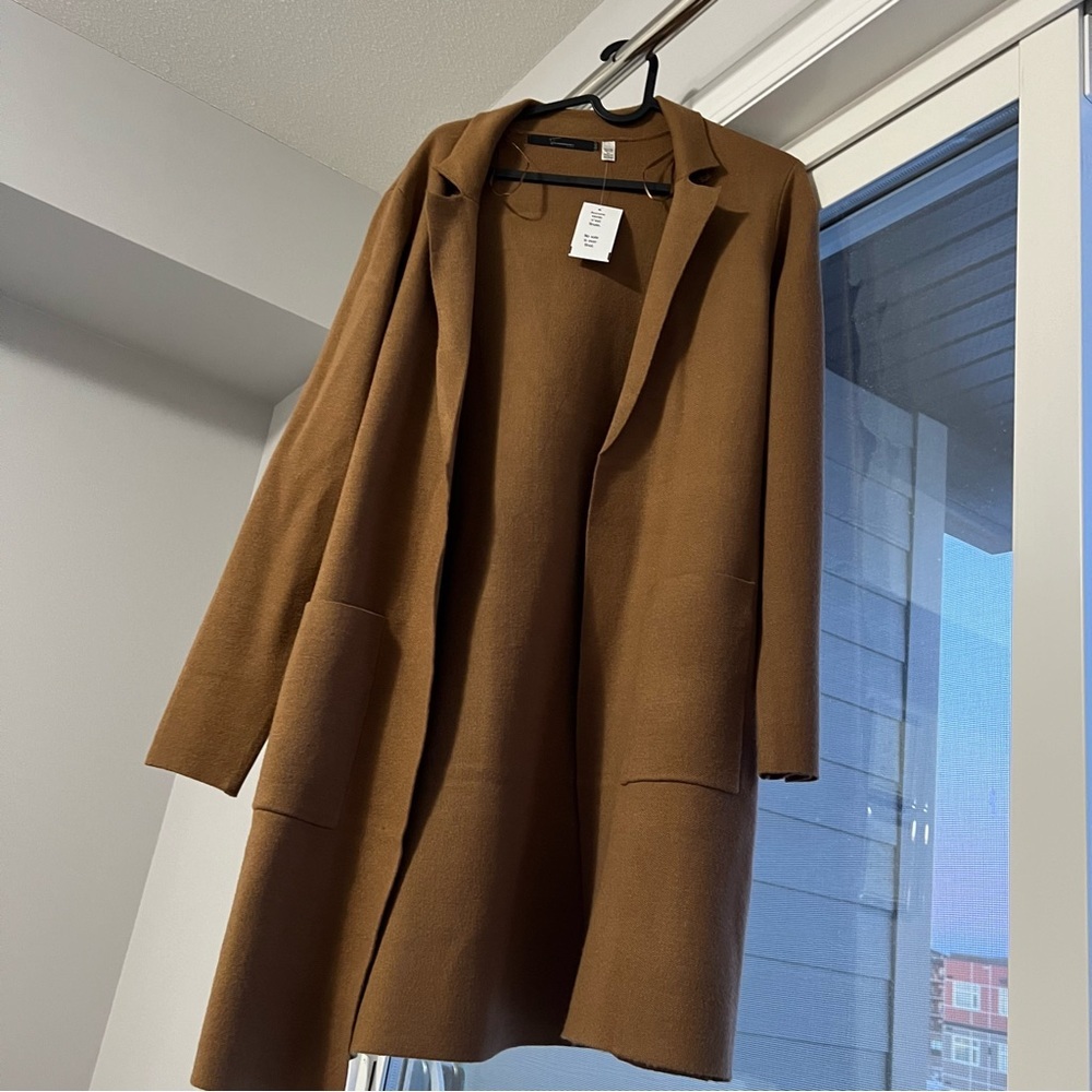 Ricky's brown coatigan, cardigan, office wear, warm.and cozy, brown, small